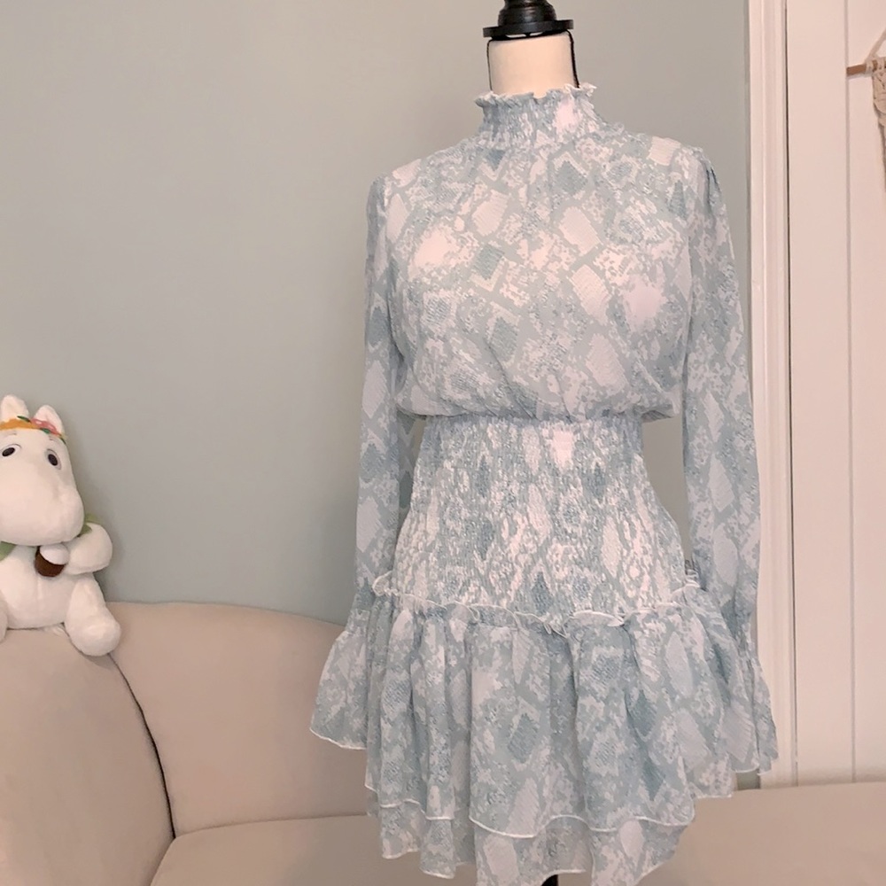 Sage smocked waisted dress
